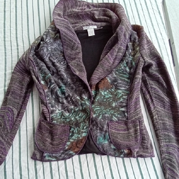 Alberto Makali Jackets & Blazers - Womans S Alberto Makali Striped And Detailed Jacket